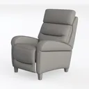 Backrest Leather Office Chair Full Reclining Offic Left 45 Degree View