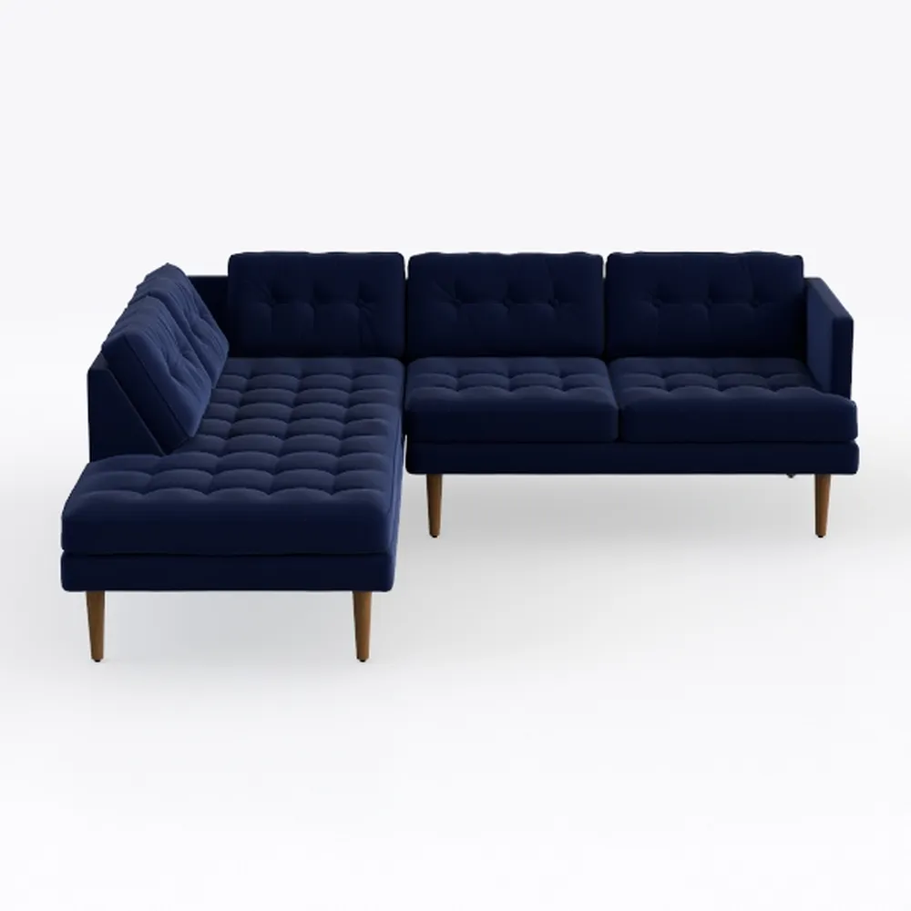 L-Shaped Convertible Sleeper Sofa Bed, Velvet