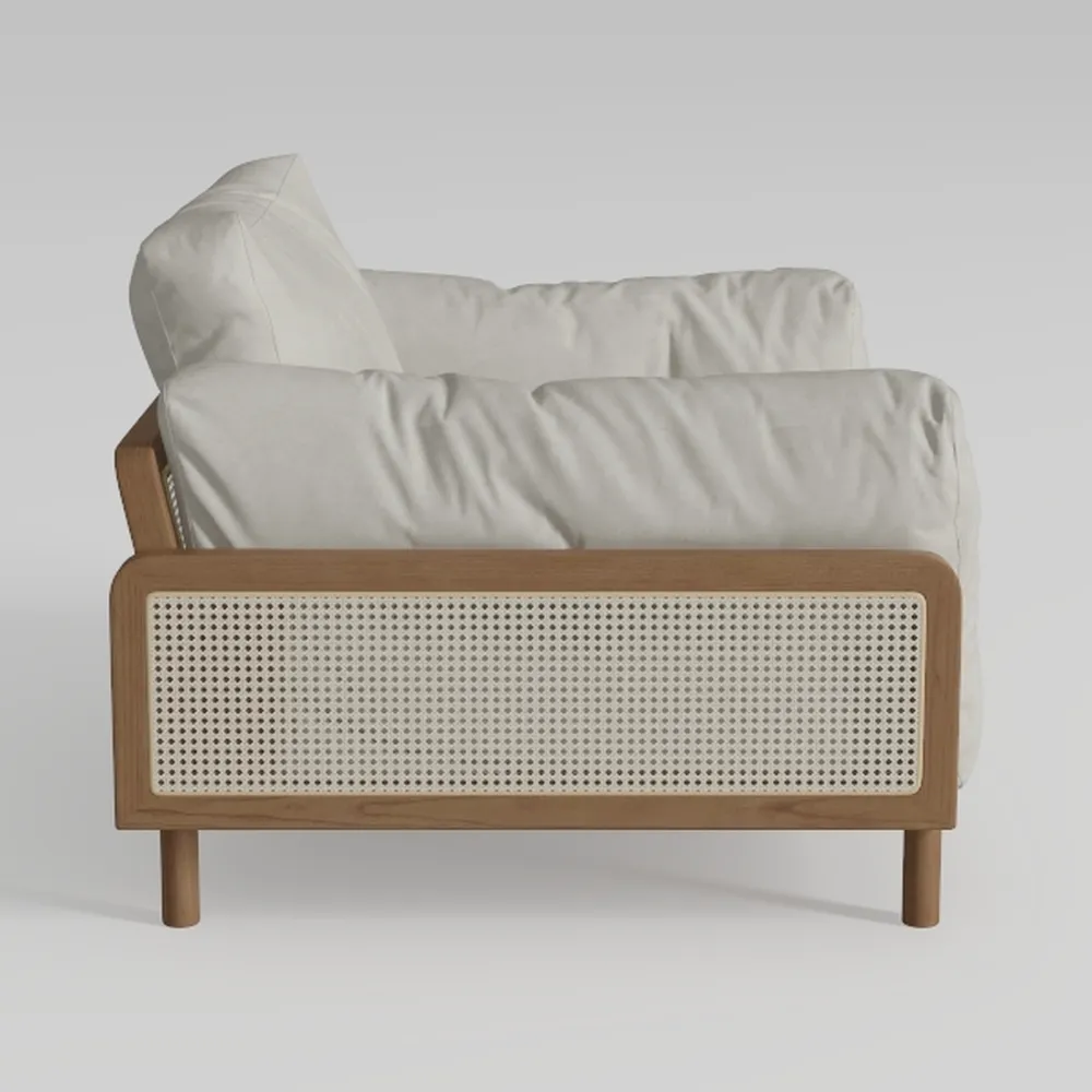 Aklaus Mid Century Accent Chair with Rattan 