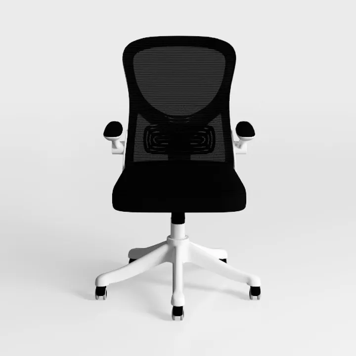 Minimalist Mesh Fabric Office Chair With White Metal Base 3D Model