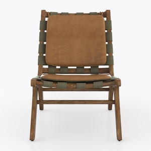 Tangkula Teak Wooden Chair, Mid Century Modern Acc