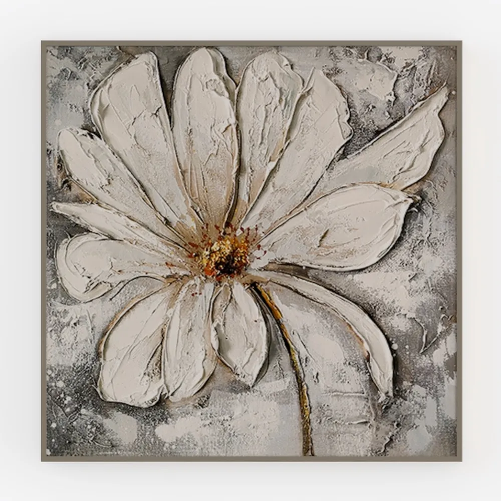Floral Canvas Wall Art Print: Flower Bloom Picture Graphic Artwork Painting for Washrooms