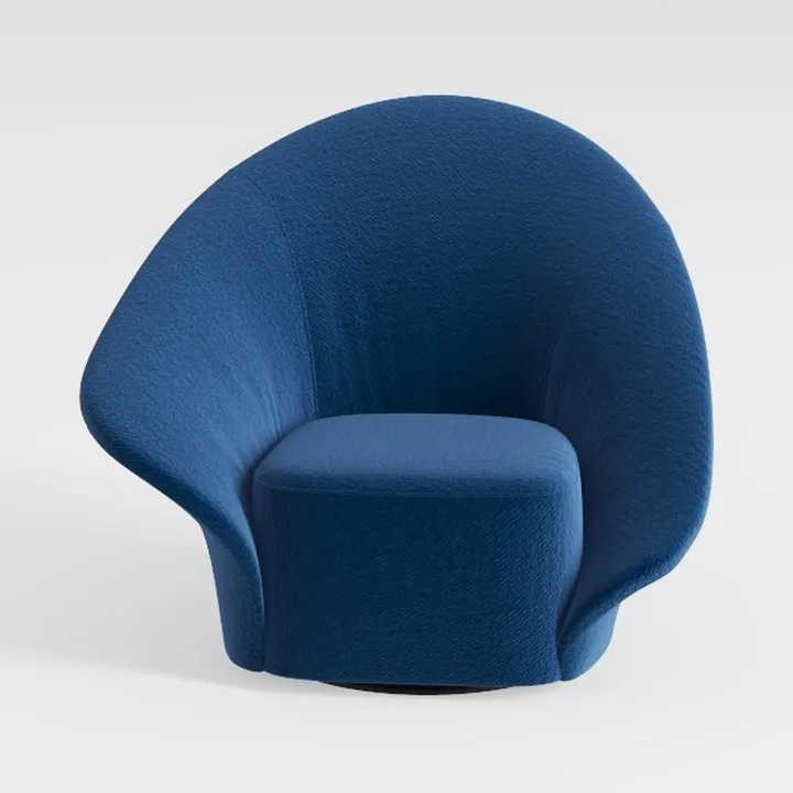 INMOZATA Swivel Chair, Velvet Round Accent Bucket 