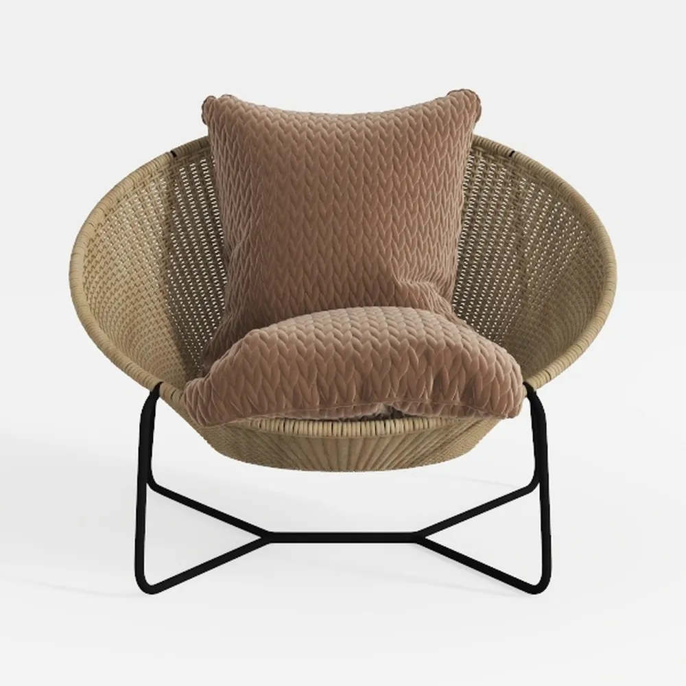 Beaunicorn 38" Papasan Chair, 360° Rotatable Ergon