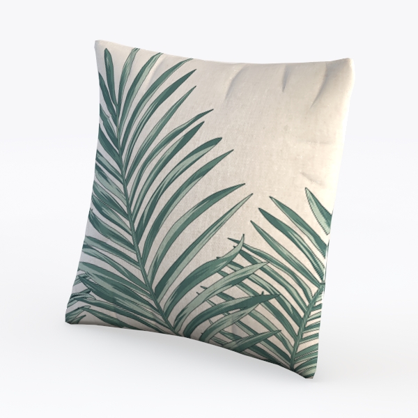 Blue Plant Leaf Decorative Throw Pillow Covers
