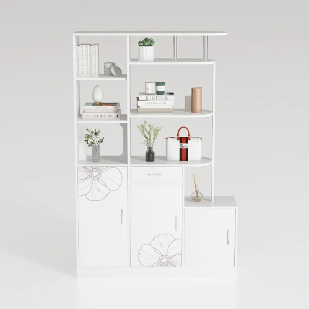 Triple Wide Bookshelf, 6 Tier Large Bookshelf,