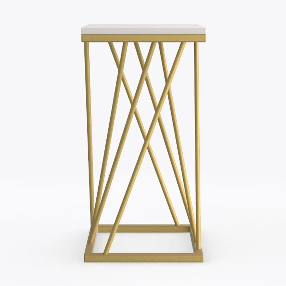 Little Tree Square 2-Tier Faux Marble End Side