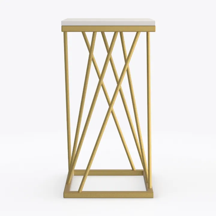 Little Tree Square 2-Tier Faux Marble End Side