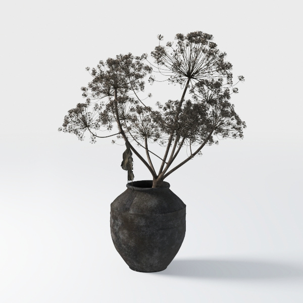 Ceramic Faded Black Vase Home Decor, Flower Vase