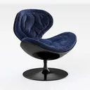 360° Swivel Accent Chair with Ottoman Set, Comfy Right 45 Degree View