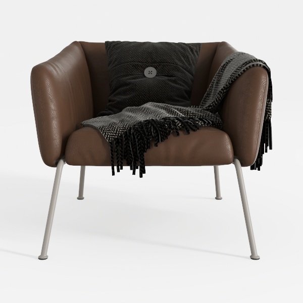 Brown 38.19 in. Width Foil Fabric Accent Arm Chair