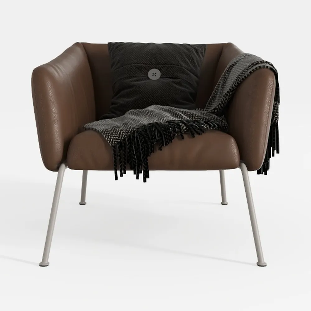 Brown 38.19 in. Width Foil Fabric Accent Arm Chair