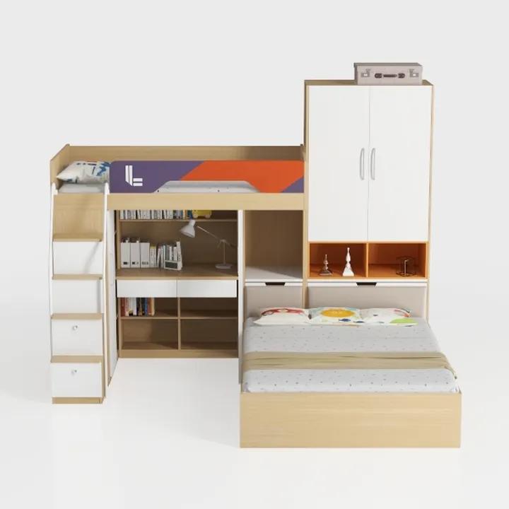 Full Murphy Bunk Bed with Desk and Hydraulic Lift,