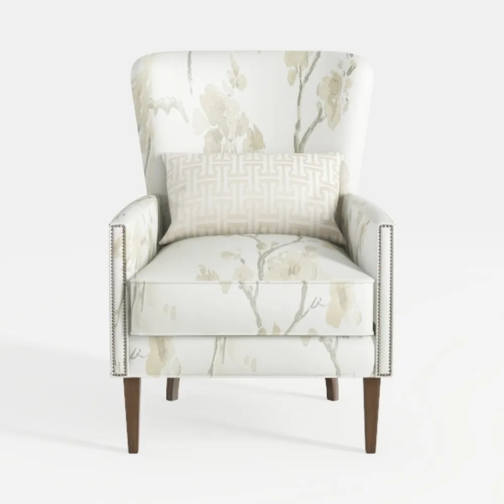 Accent Chair for Living Room, Mid Century Linen