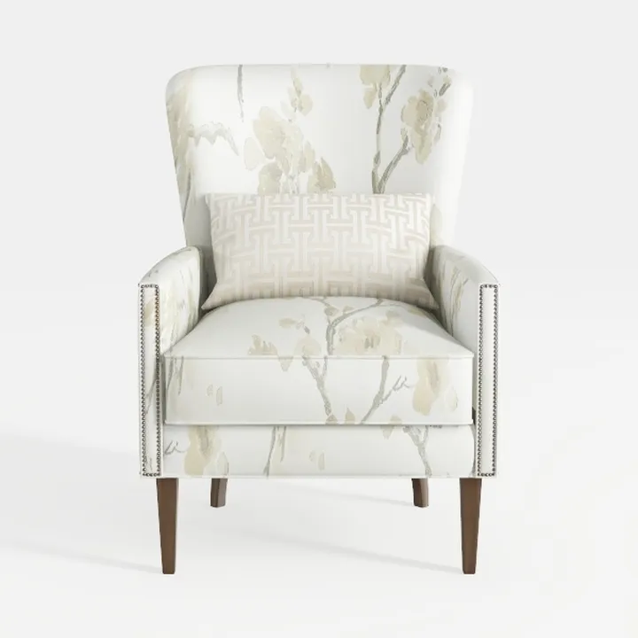 Accent Chair for Living Room, Mid Century Linen
