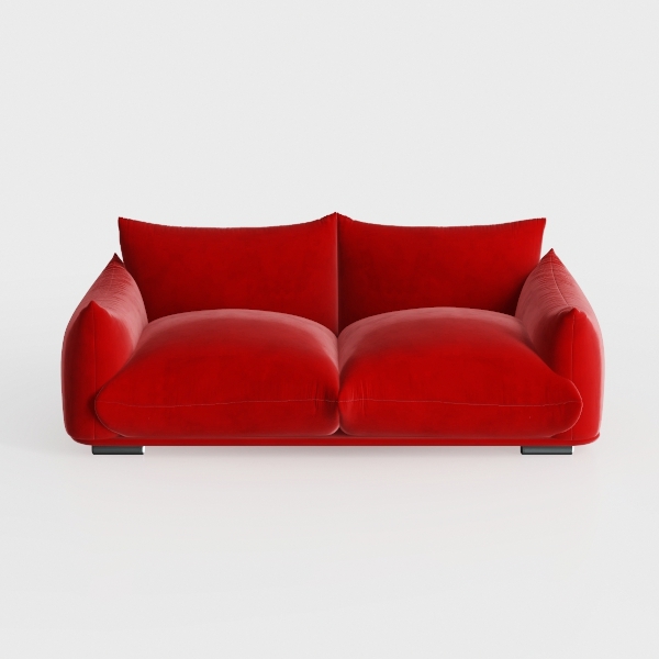 Modular Sectional Sofa with Thick Cushion, 2-Seat