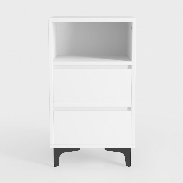 BOLUO White Nightstands Set of 2, Bedroom Night St