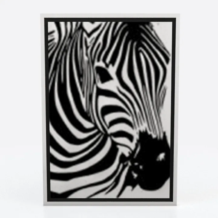 Minimalist Black White Zebra Print Wall Art Framed Decor 3D Model