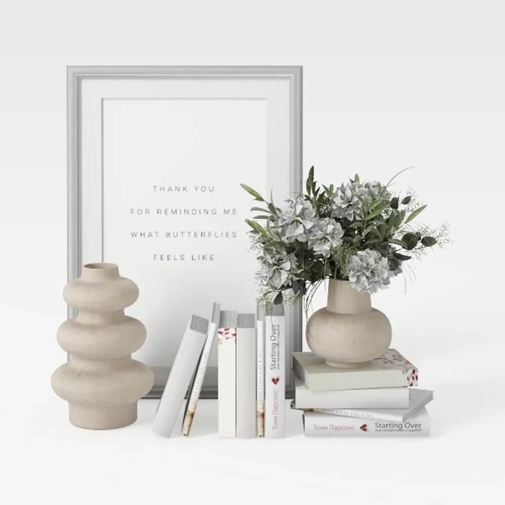 Enra Vintage vase with Handle,Blue and White