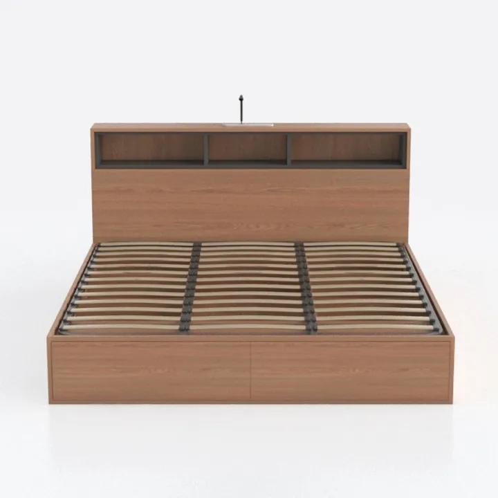 BOWERY HILL Brown Finished Wood 4-Drawer King Size