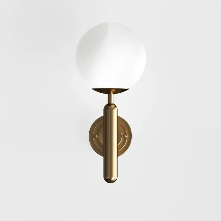 Modern Brass Glass Wall Lamp 3D Model