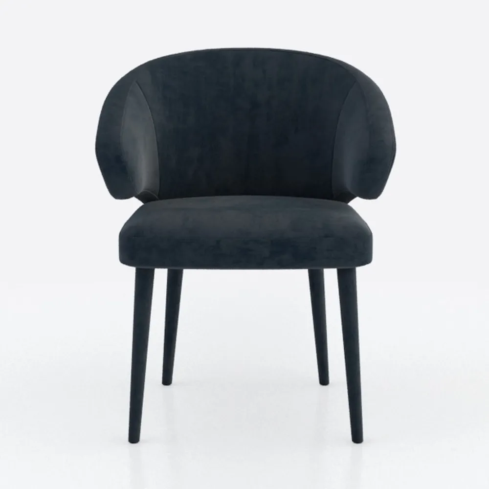 2PCS Comfortable Velvet Cushioned Backrest Chair 