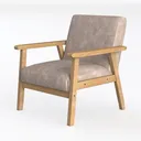 JOMEED Modern Accent Chair with Upholstered Wooden Left 45 Degree View