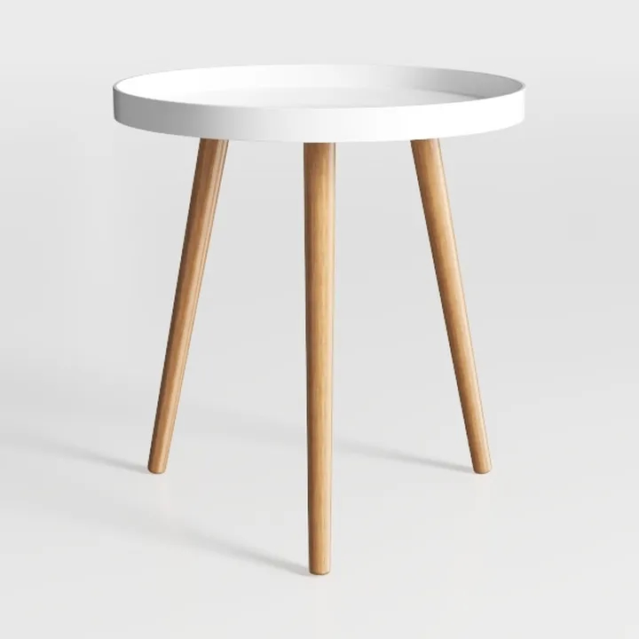 danpinera Round Side Table, Metal Legged Accent