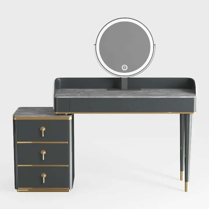 Vanity Table Stool Set Dimmer LED Mirror Large Sto