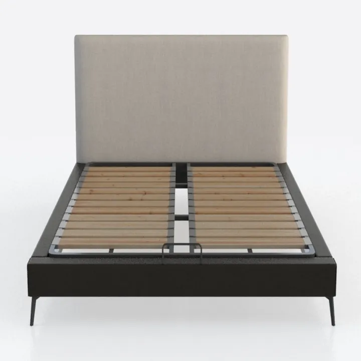 EMMA + OLIVER Nora Wingback Platform Bed - Beige F