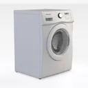 White Front Loading Washing Laundry Washer 3D Model Right 45 Degree View