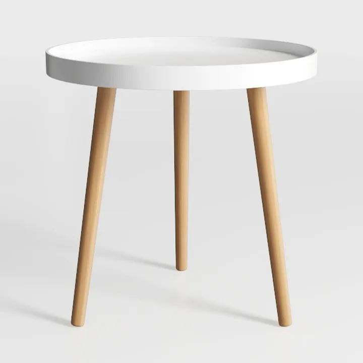 danpinera Round Side Table, Metal Legged Accent
