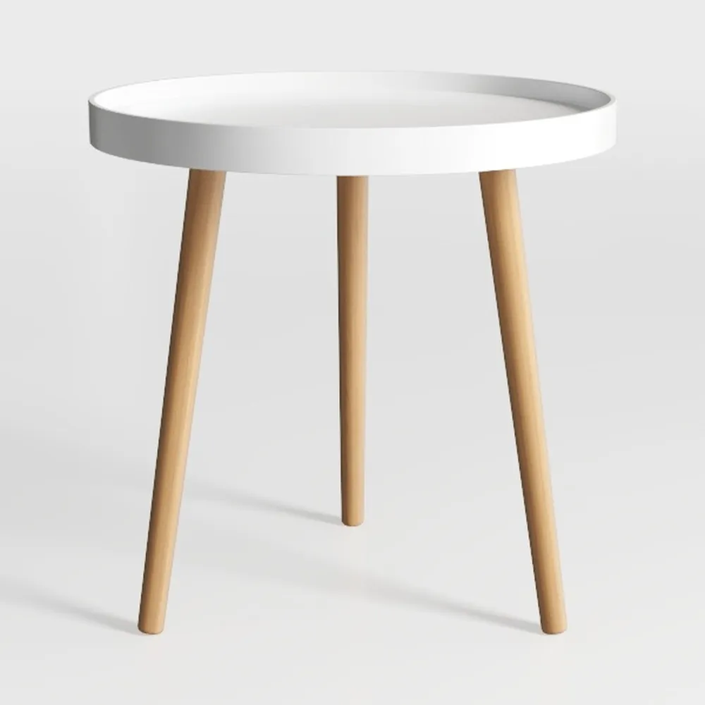 danpinera Round Side Table, Metal Legged Accent