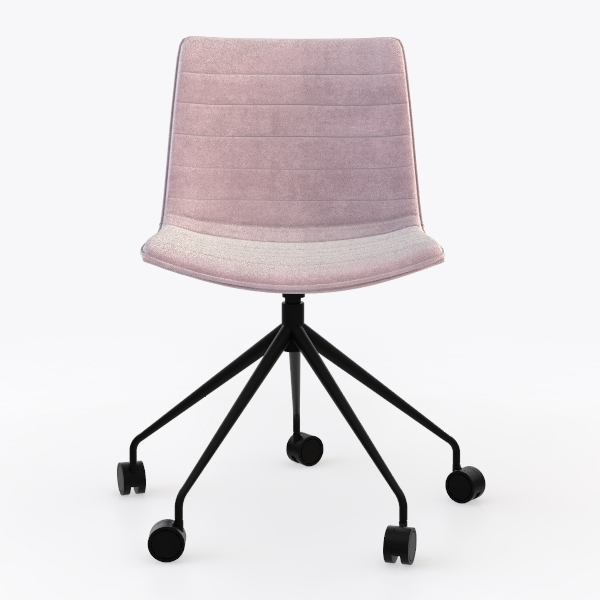 VINGLI Light Pink Velvet Armless Home Office Desk