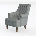 Modern Linen Accent Chair, Single Sofa Chair Left 45 Degree View
