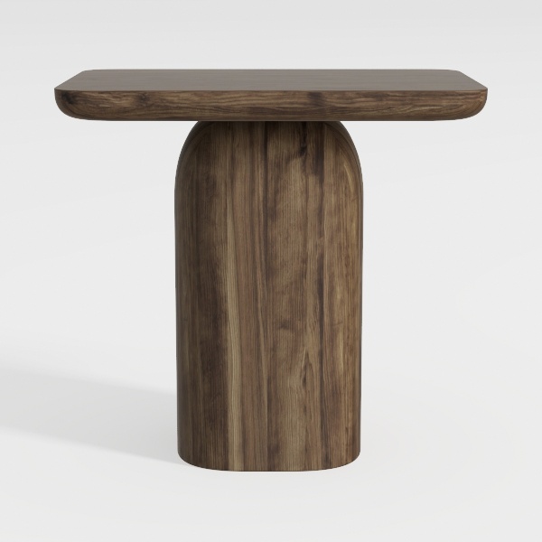 Small Round Coffee Table Set of 2, Wood Finish