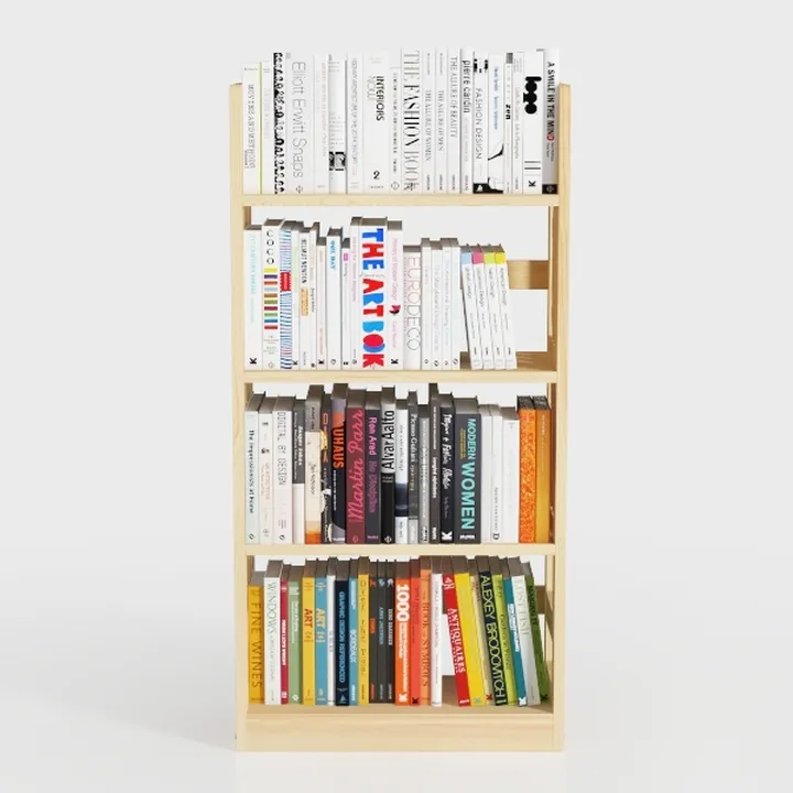 Wood 4-Tier Wall Mounted Kids Bookshelf – Floating
