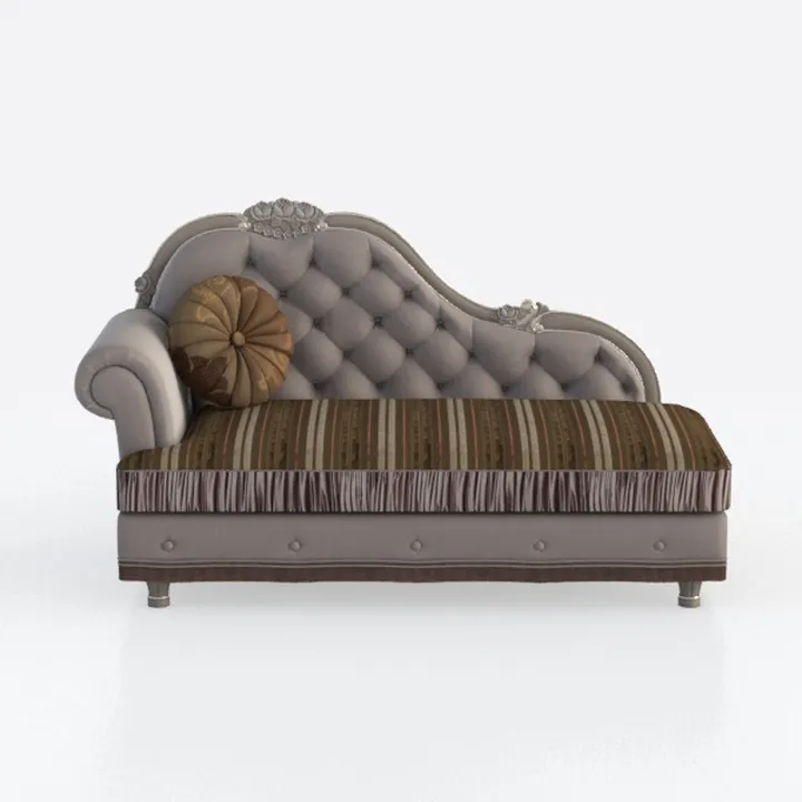 61 in. W Light Gray Fabric Upholstered Chaise with