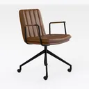 Marsail Armless-Office Desk Chair with Wheels  Right 45 Degree View