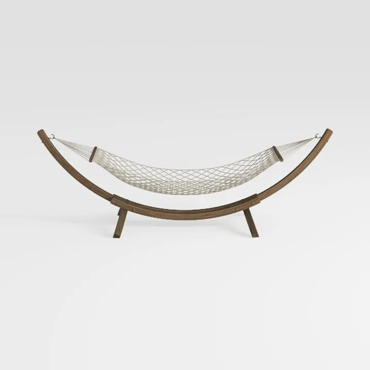 Standalone Canvas 1-Person Hammock with Stand Plyw