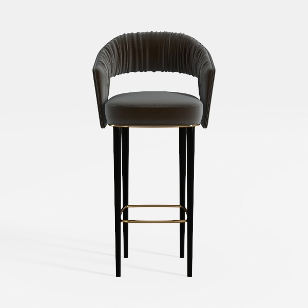 Set of 2 Velvet Upholstered 360° Swivel Bar Stools