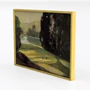 Vintage Golf Course Landscape Wall Art Print Decor 3D Model Left 45 Degree View
