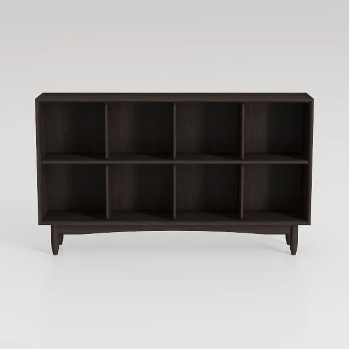 Minimalist Dark Walnut Open Storage Bookshelf 3D Model