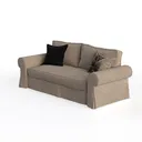 Sunset Trading Americana Slipcovered Loveseat in Left 45 Degree View