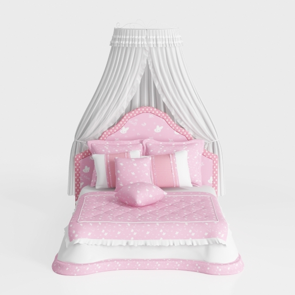 Benjara Classic Metal Twin Size Canopy Bed with Sc