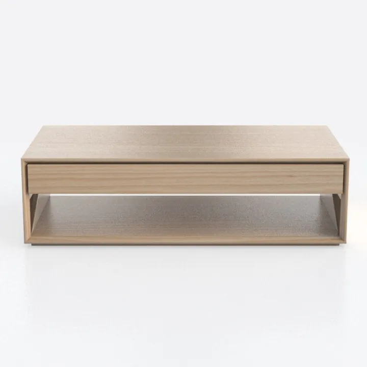 Farmhouse Coffee Table with Shelf, Wood Coffee