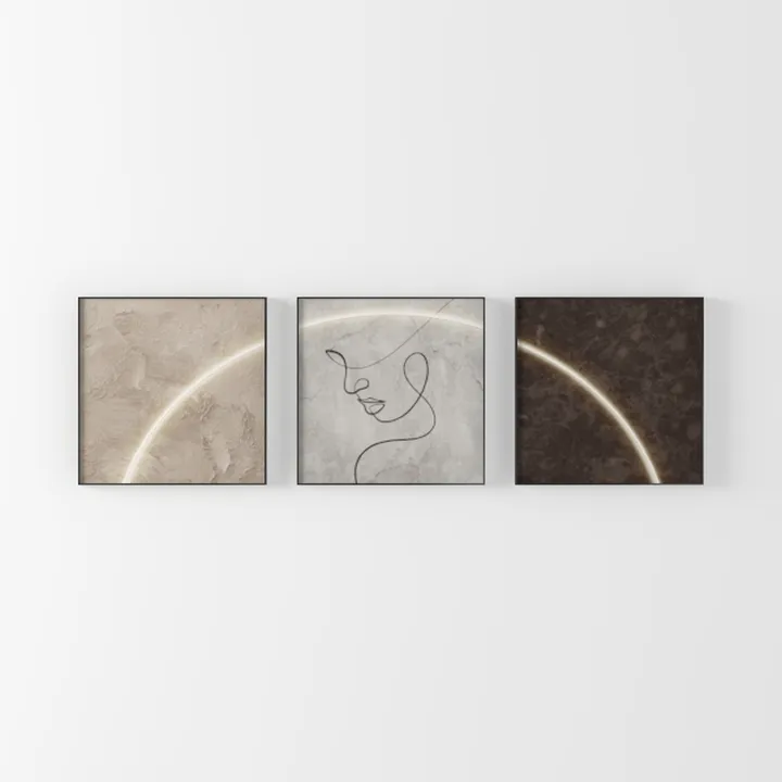 Large 3D Textured Framed Abstract Wall Art for