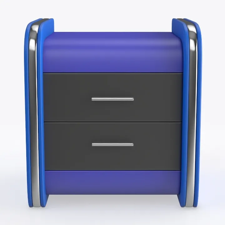 WLIVE Black Nightstand with Charging Station and
