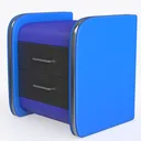 WLIVE Black Nightstand with Charging Station and Left 45 Degree View