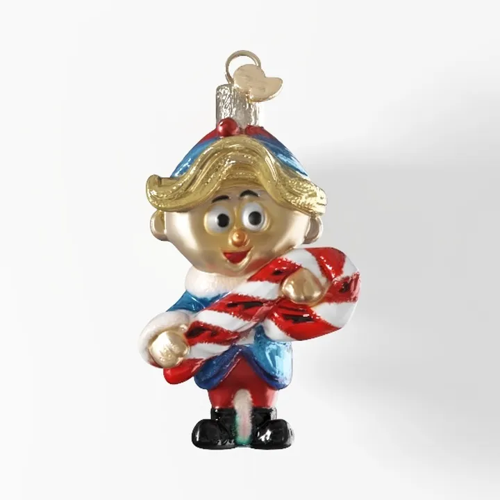 Hermey The Elf Glass Blown Ornament_ai generated